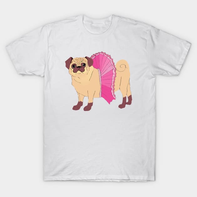 Puggy Ballerina T-Shirt by Shyflyer